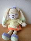 Lapin-Mots-d-enfants-Rose-jaune-orange-avec-un-lapin-brode