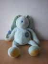 Lapin-Nounours-Bleu-interrieur-oreilles-vert---fleur-sur-la-poitrine