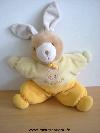 Lapin-Nounours-Jaune-vert-avec-brode-une-tete-de-bebe-et-nounours