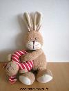 Lapin-Nounours-Marron-avec-petit-hochet-chien-raye-rouge-blanc