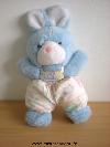 Lapin-Nounours-Peluche-bleue-salopette-tissus-motifs-campagne-Tres-bon-etat-general-mais-le-dessous-d-une-patte-est-abime