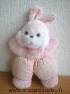 Lapin-Nounours-Salopette-tissus-rose-le-reste-en-peluche-rose-blanc