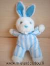 Lapin-Pampers-Raye-blanc-bleu-yeux-bleux-clairs-Tete-mains-pieds-en-peluche