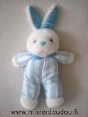 Lapin-Pampers-Raye-bleu-blanc-yeux-bleus-Mains-pieds-tete-en-peluche