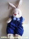 Lapin-Priscilla-larsen-Bleu-marine-beige-vichy-bleu-marine-Poche-arriere-avec-fermeture-eclaire---range-pyjama