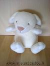 Lapin-Soft-dreams-Ecru-blanc-Ruban-blanc-autour-du-cou--yeux-cousus-marron