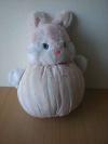 Lapin-Tartine-et-chocolat-Raye-blanc-rose-tete-en-peluche-blanche-yeux-bleus