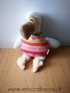 Oiseau-Wally-plush-Blanc-rayures-orange-rose-jaune-foulard-vert-bebe-dodu-dodo