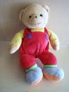 Ours-Baby-gund-Beige-jaune-salopette-rouge