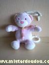 Ours-Babyclub-Rose-echarpe-rayee-milticolore-Bon-etat-general-sauf-la-boite-a-musique-cassee