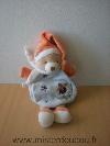 Ours-Doudou-et-compagnie-Blanc-bonnet-orange-cape-bleue