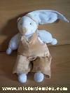 Ours-Doudou-et-compagnie-Blanc-salopette-marron-beige