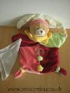 Ours-Doudou-et-compagnie-Bordeau-vert-balnc-col-jaune-mouchoir-blanc