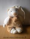 Ours-Doudou-et-compagnie-Fripon-blanc-salopette-marron