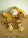 Ours-Doudou-et-compagnie-Marron-bonnet-jaune-bonhomme-pain-d-epice