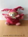 Ours-Doudou-et-compagnie-Rose-rouge-framboise