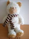 Ours-Laser-Blanc-echarpe-rayee-beige-marron-bordeau