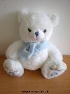 Ours-Nounours-Blanc-echarpe-bleue-avec-un-sapin-Billes-noires-pour-les-yeux--nez-cousu-bleu