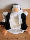 Pingouin-Doudou-et-compagnie-Blanc-noir-echarpe-bleue