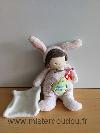 Poupee-Baby-nat-Deguisee-en-lapin-rose-mouchoir-blanc-coeur-doudou-d-amour