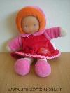 Poupee-Corolle-Robe-rose-rouge-orange