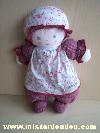 Poupee-Nounours-Vichy-rouge-robe-a-fleurs-roses