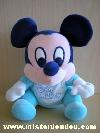 Souris-Disney-Bleu-rose-blanc-Bavoir-ecrit-baby-mickey