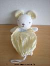 Souris-Nounours-Raye-jaune-blanc-Doudou-en-forme-de-forme-resserree-par-un-elastique