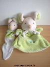 Souris-Playkids-Ecru-vert-avec-bebe-souris-Maman-et-bebe-souris-marionnettes-tous-les-deux