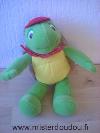 Tortue-0-Franklin-vert-marron-jaune-foulard-rouge