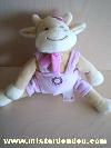 Vache-Bengy-Beige-salopette-rose-echarpe-rose-Vache-rosalie