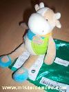 Vache-Doudou-et-compagnie-Blanc-bleu-vert-beige-Neuf-sorti-de-l-emballage-pour-photo